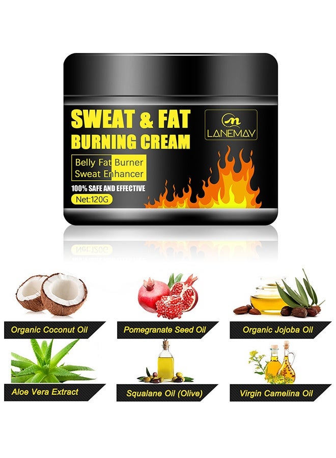 LANEMAY Sweat & Fat Burning Cream, Hot Cream Cellulite and Fat Burner, Sweat Fat Burning Gel, Slimming Waist, Belly and Slimming Cream 120g - Image 3