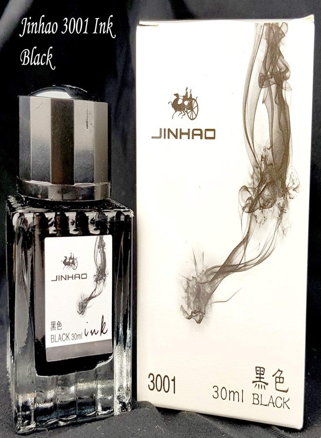 Chrome JINHAO 3001 Fountain Pen Ink Bottle (Black) , 30 ml - Image 2