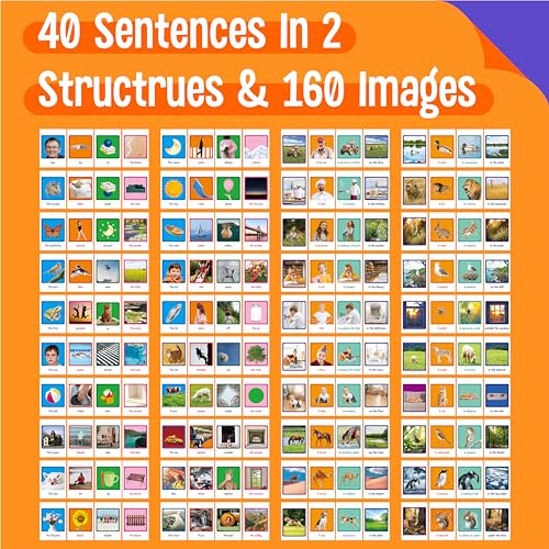 SpriteGru Sentence Flip Charts, 80 Double Sided Cards 40 Sentences, Learn Parts of Speech Who/What/Where Sentence Building Freestanding Flip Chart Educational Tool for Preschool Kindergarten 1st 2nd Grade - Image 3