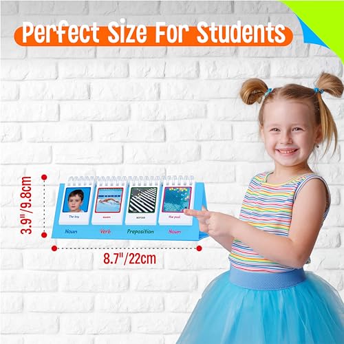 SpriteGru Sentence Flip Charts, 80 Double Sided Cards 40 Sentences, Learn Parts of Speech Who/What/Where Sentence Building Freestanding Flip Chart Educational Tool for Preschool Kindergarten 1st 2nd Grade - Image 4