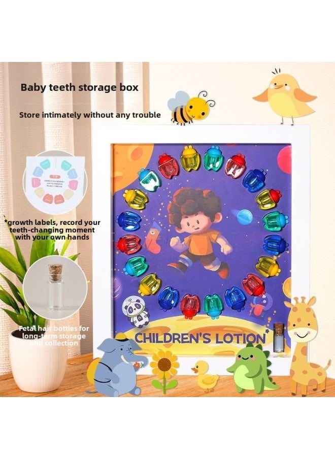 Baby Teeth Storage Box Rabbit Bear Memorial Teeth Collection Box Baby Children's Teeth Replacement Storage Memorial Baby Teeth Photo Frame-Color:Space Tooth Box Photo Frame-Girl  - Image 5