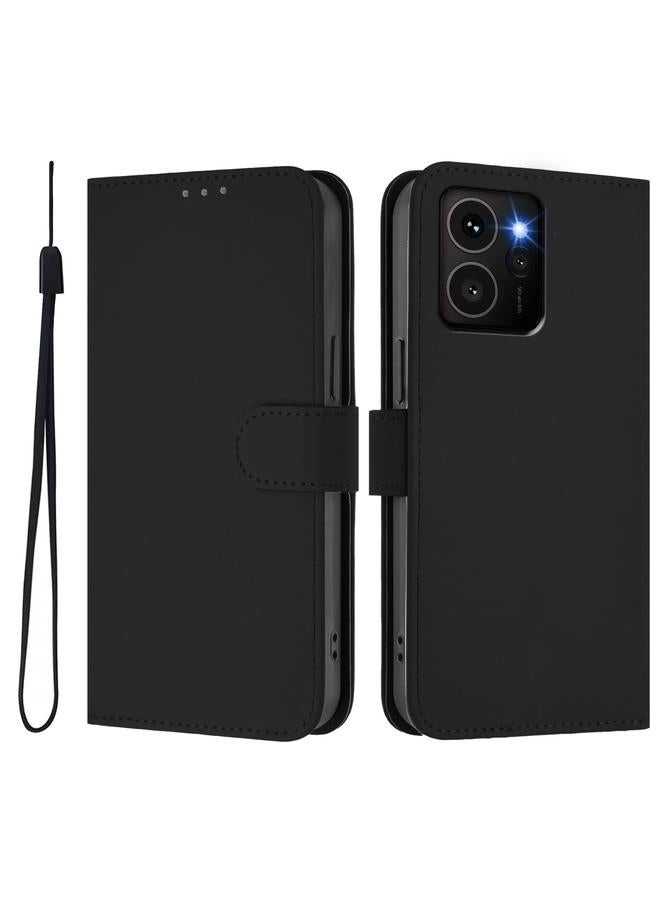 The Bros Phone Case For HMD Skyline Skin Feel Solid Color Leather Phone Phone Case with Lanyard - Image 2