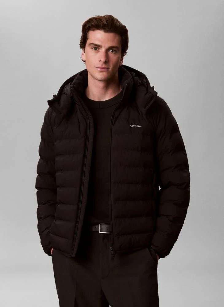 Calvin Klein Lightweight Logo Hooded Puffer Jacket