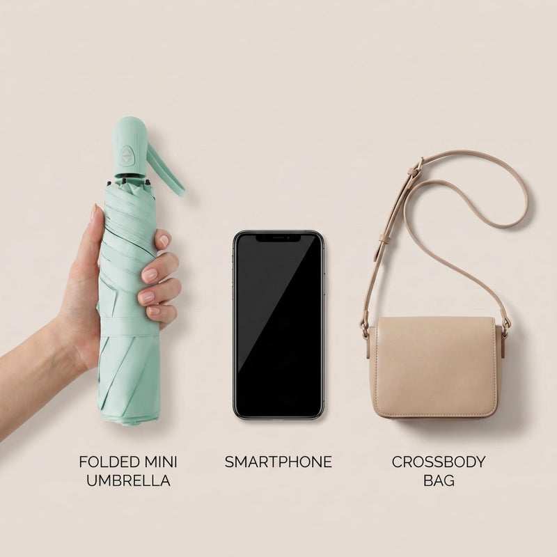 Mini Travel Umbrella, UPF 50+ UV Sun Protection - Image 2