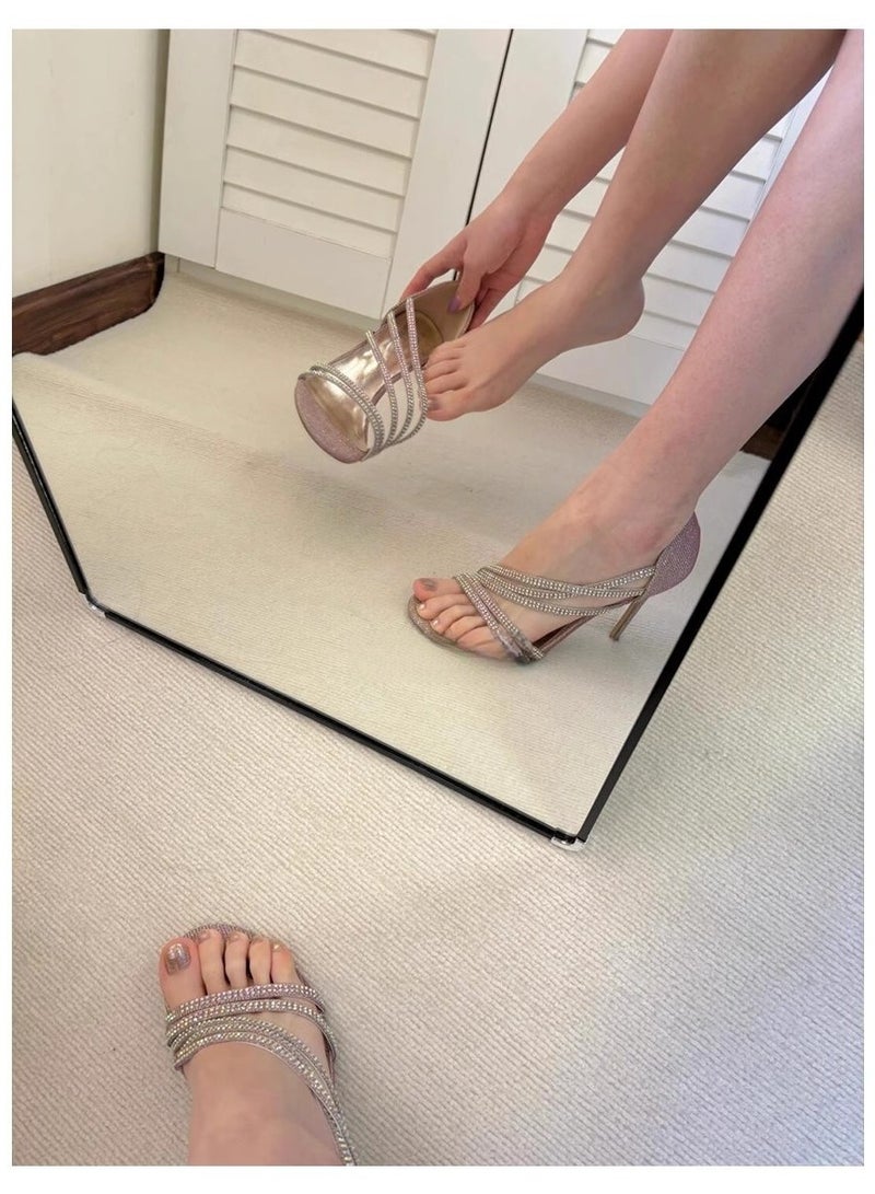 Dvivi French Fairy Feng Shui Diamond sequin High Heel Sandals  - Image 1