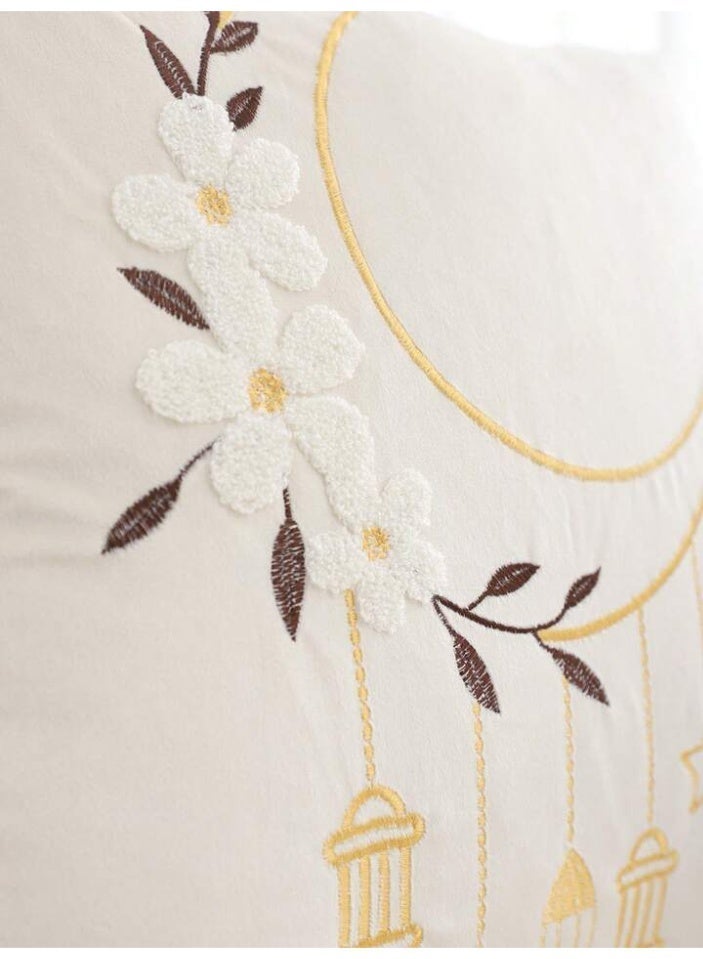 الحرائر  غطاء مخدة رمضاني مطرز بإتقان برسومات الهلال والفوانيس من خامة فاخرة – مقاس 45×45 سم - Image 3