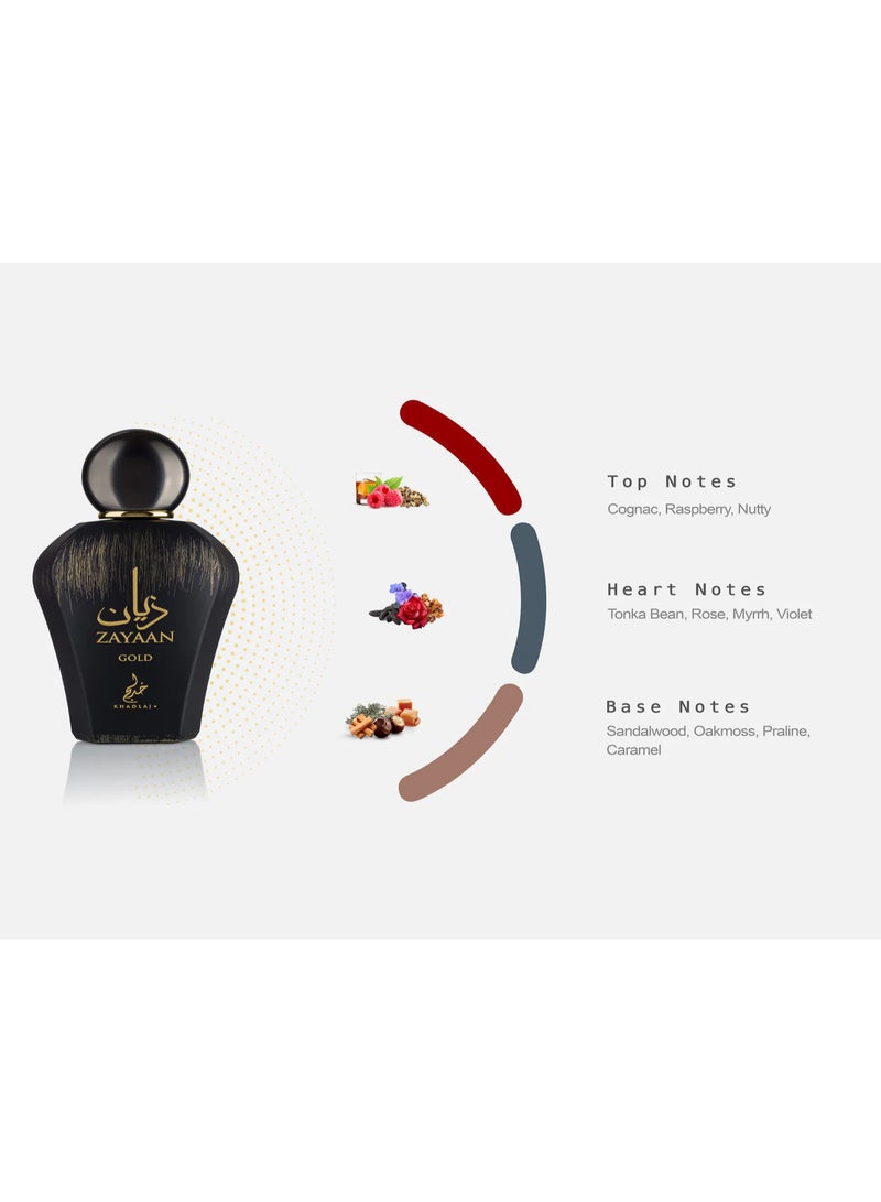 KHADLAJ Zayaan Gold 100 Ml Eau De Parfum For Men - Image 3