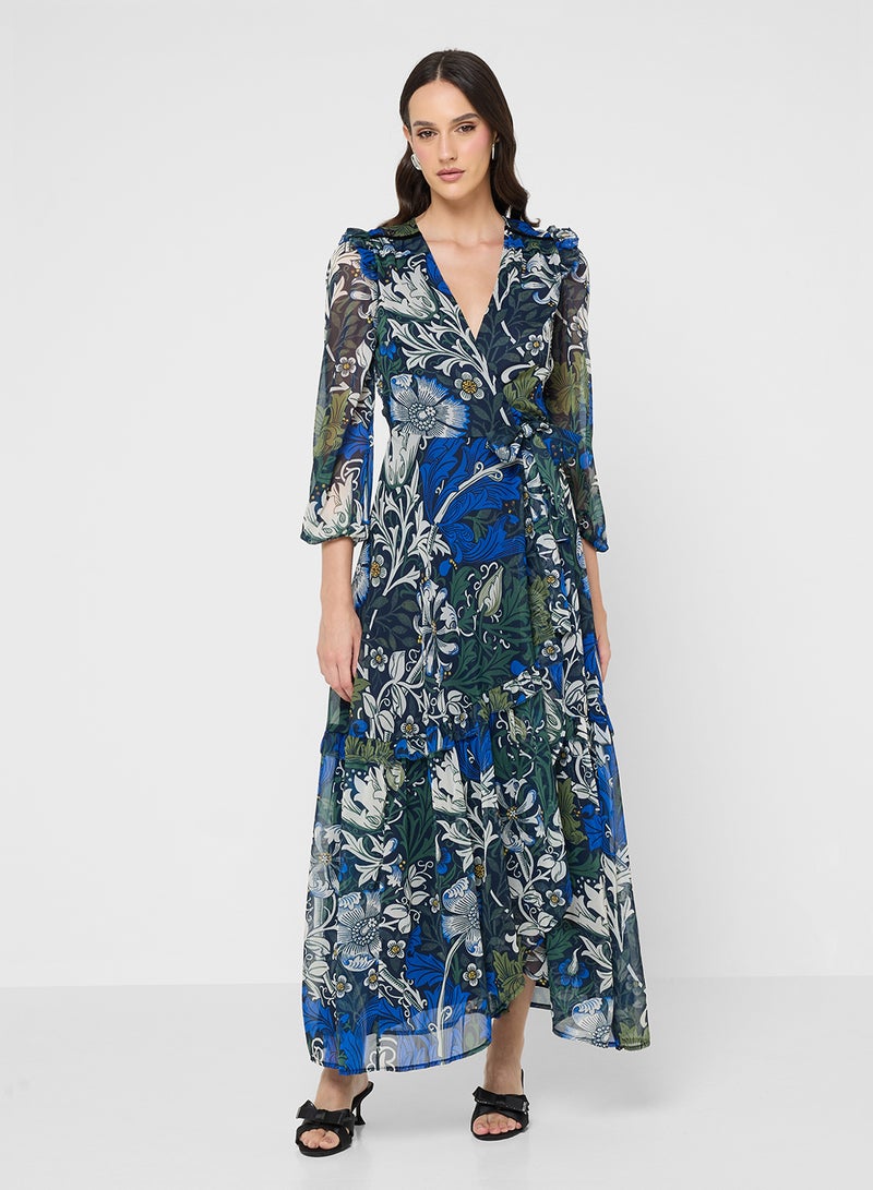 هوب اند ايفي فستان لف بأكمام طويلة - جمعية ويليام موريس - Image 4