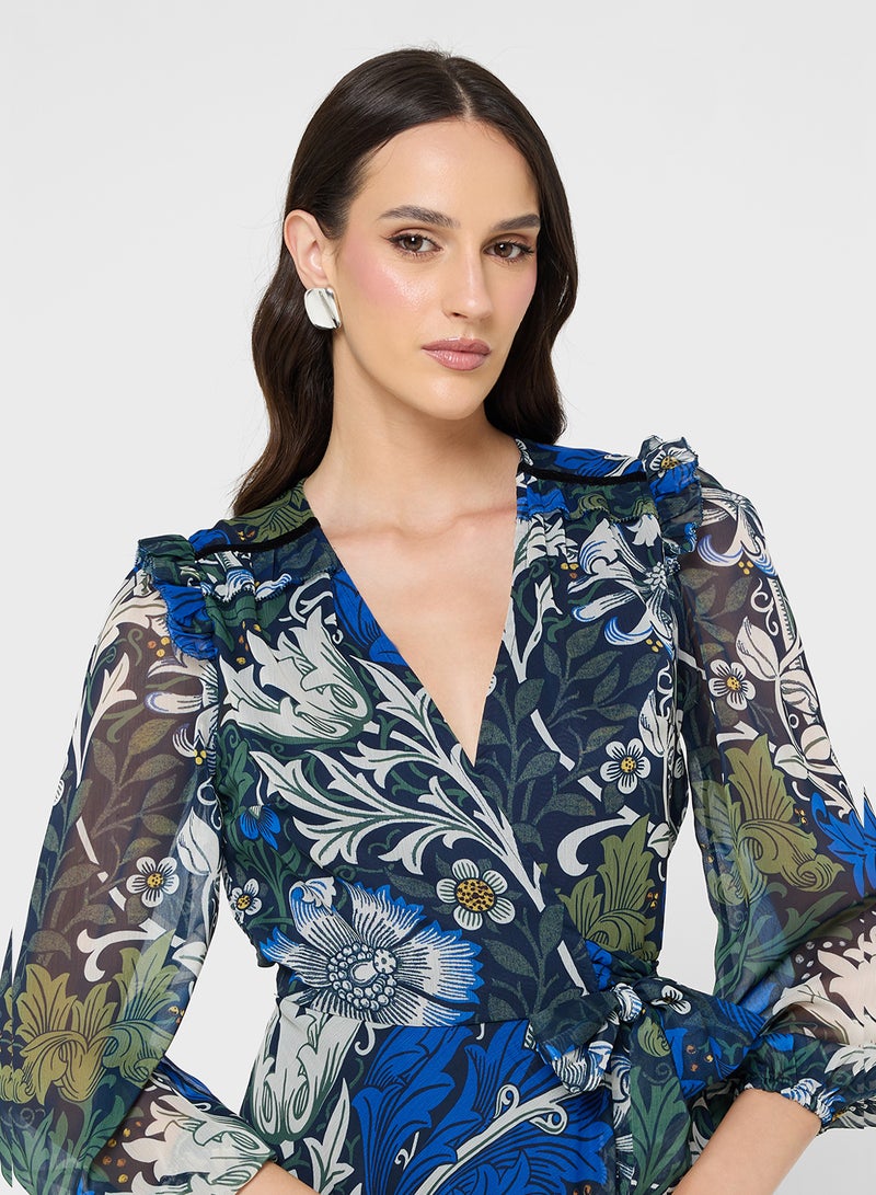 هوب اند ايفي فستان لف بأكمام طويلة - جمعية ويليام موريس - Image 3