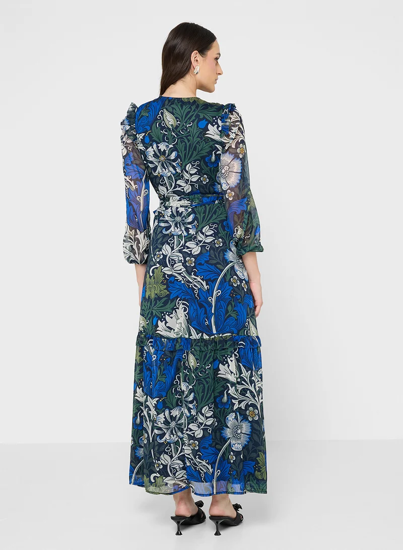 هوب اند ايفي Morris Society Long Sleeve Wrap dress