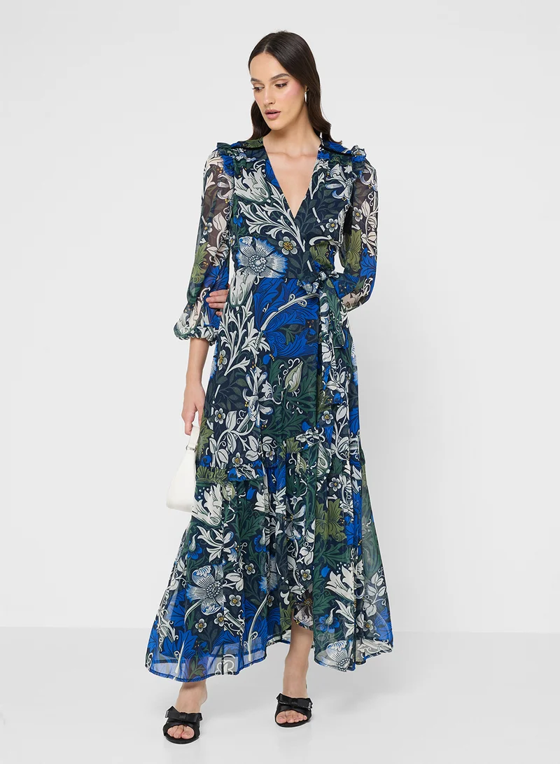 هوب اند ايفي Morris Society Long Sleeve Wrap dress
