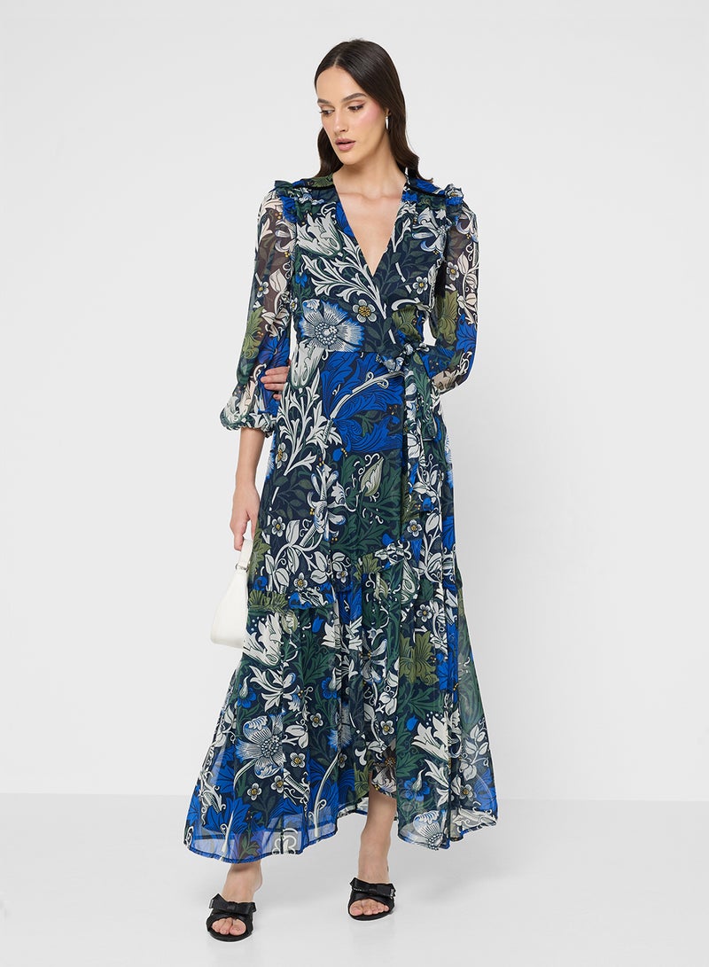 هوب اند ايفي فستان لف بأكمام طويلة - جمعية ويليام موريس - Image 1