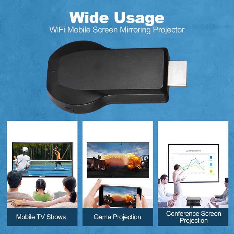 محول العرض اللاسلكي M9 HD108P، مستقبل انعكاس الشاشة اللاسلكي عبر واي فاي باستخدام تقنية ميراكاست، دونغل لجهاز التلفزيون والمشغل للشاشات المتنقلة لنظامي آي أو وإندرويد - Image 3