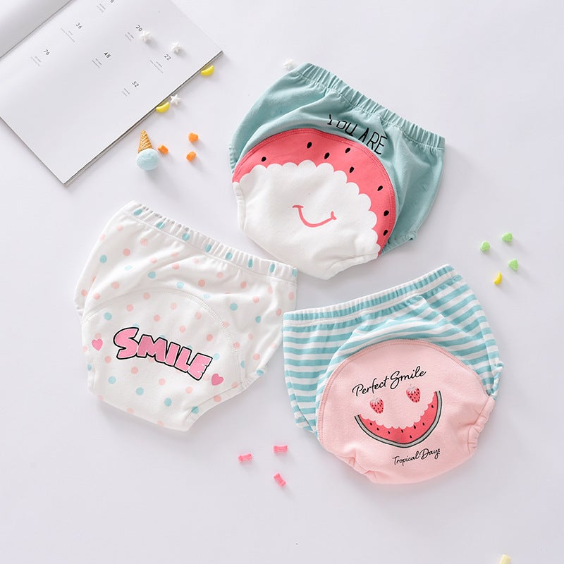 6-Layer Cotton Baby Training Pants Smiling watermelon (pack of three) 