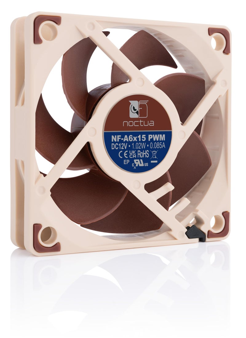 NOCTUA مروحة نوكتوا NF-A6x15 PWM، مروحة رقيقة هادئة متميزة، 4 دبابيس (60x15 مم، بني) - Image 2