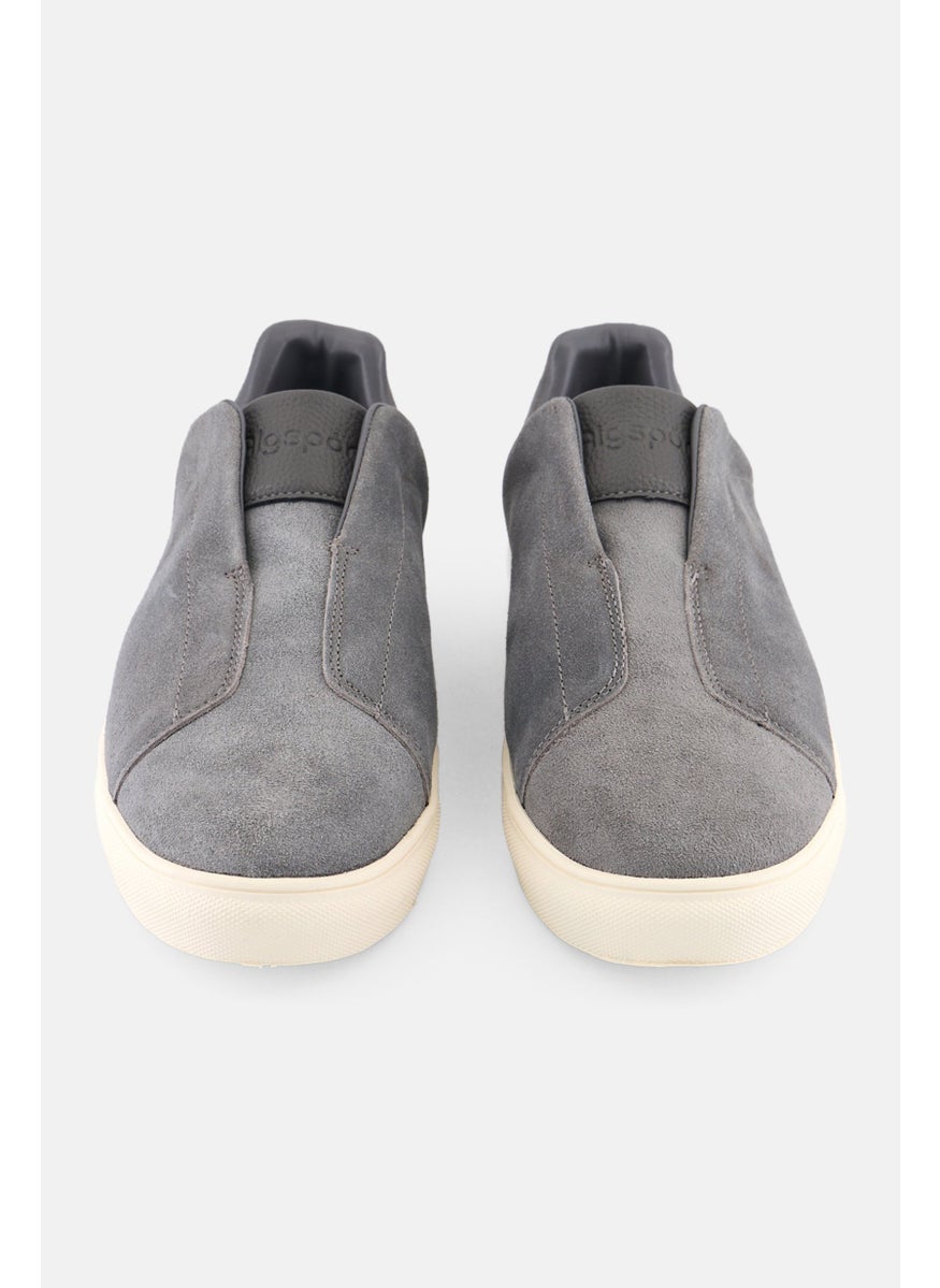 Algspar Men Suede Slip On Casual Shoes, Grey  - Image 4