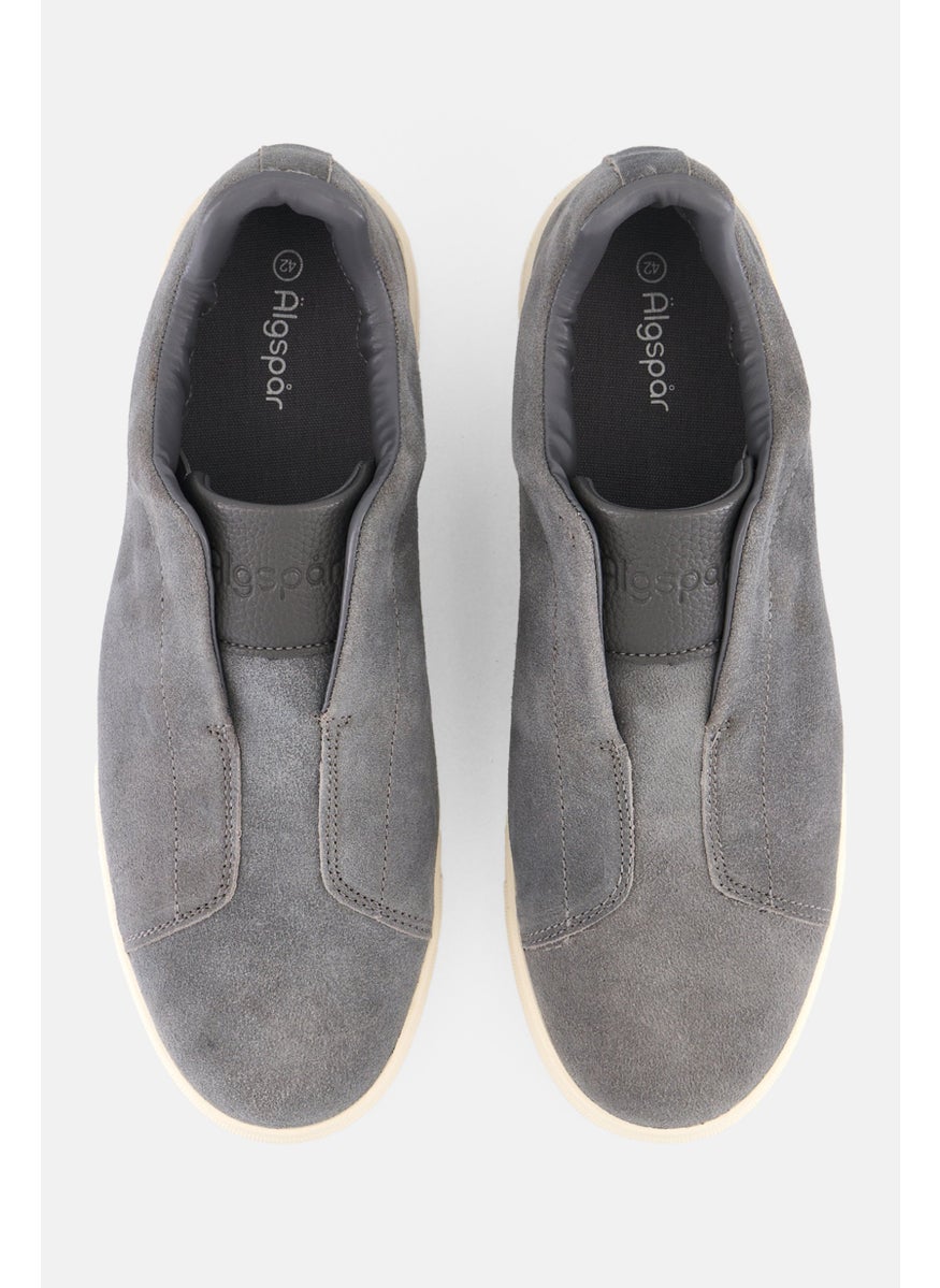 Algspar Men Suede Slip On Casual Shoes, Grey  - Image 3