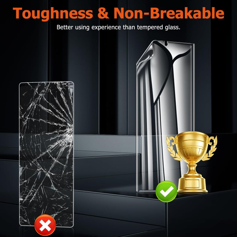 LYWHL 3 Pack Screen Protector for Samsung Galaxy S24 Ultra, Durable Flexible TPU Hydrogel Film, Full Edge Coverage Protection Anti-Scratch Shock-Resistant, Sensitive Touch & Fingerprint Unlock - Image 2