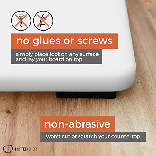 Thirteen Chefs Cutting Board Feet, Non Slip Silicone Pads, Set of 8, Black - Non Adhesive, Glue Free - Image 2