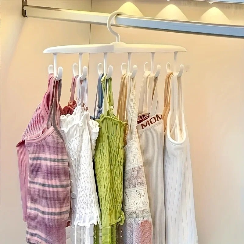 Space-Saving Rotating Hanger, 12 Hooks for Ties & Skirts | Durable Plastic Organizer, Ideal for Dorms & Home Closet - Image 4