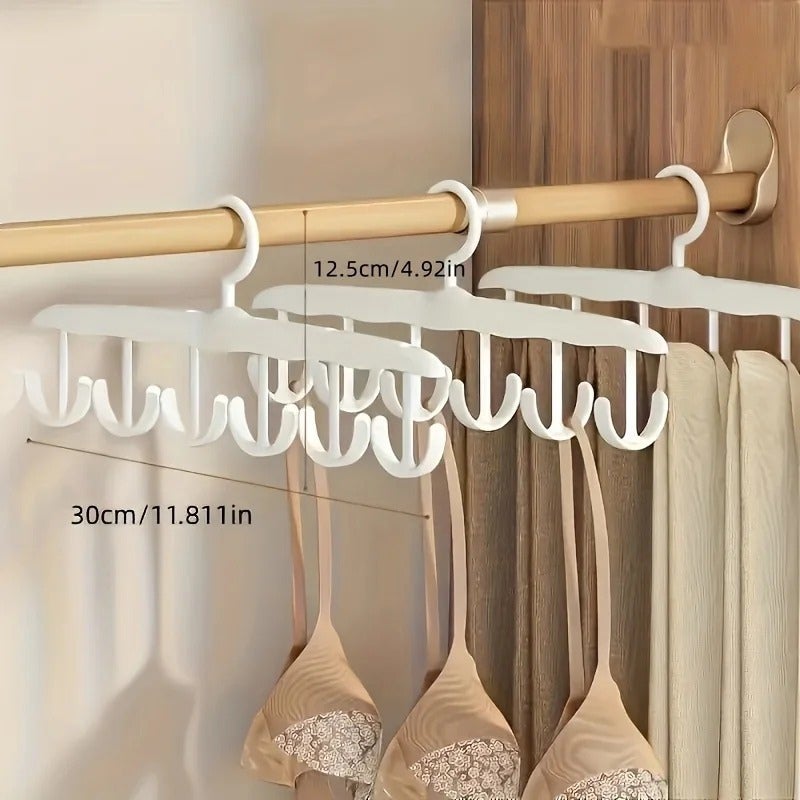 Space-Saving Rotating Hanger, 12 Hooks for Ties & Skirts | Durable Plastic Organizer, Ideal for Dorms & Home Closet - Image 5