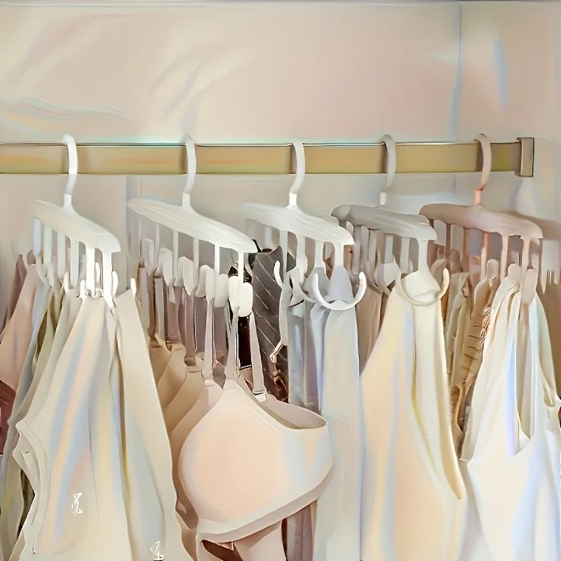 Space-Saving Rotating Hanger, 12 Hooks for Ties & Skirts | Durable Plastic Organizer, Ideal for Dorms & Home Closet - Image 2