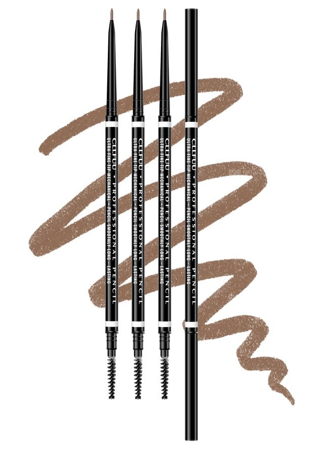 CLLFUU Brow Pencil, 4 Pcs Precision Taupe Eyebrow Pencil Defines,Creates Full,Long Lasting for Perfect Brows, Professional,Natural-Looking Micro Eyebrow Pencils for Women,Eyebrow Color - Image 1