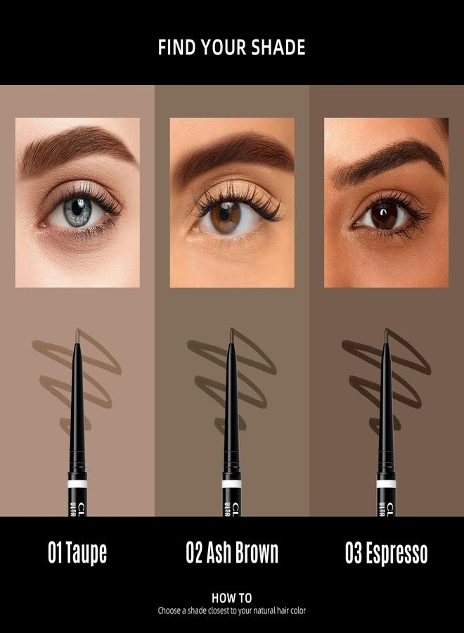 CLLFUU Brow Pencil, 4 Pcs Precision Taupe Eyebrow Pencil Defines,Creates Full,Long Lasting for Perfect Brows, Professional,Natural-Looking Micro Eyebrow Pencils for Women,Eyebrow Color - Image 4