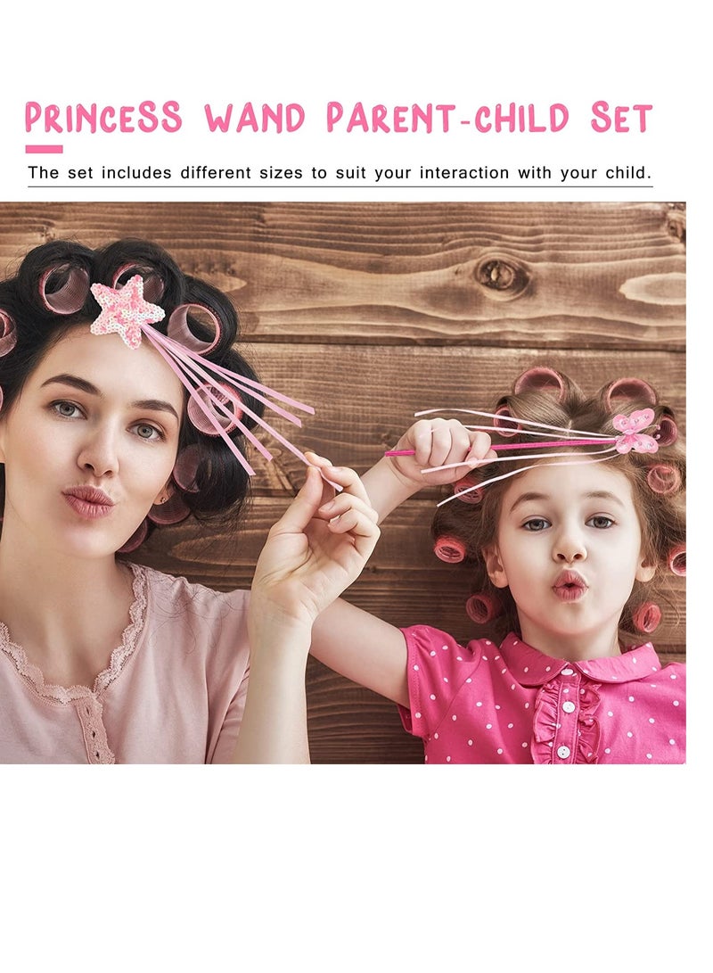 SOLARAE 12 Pieces Fairy Wands Kit Star Wands Glitter Star Fairy Wands Sticks Butterfly and Star Princess Wands with Ribbons Props for Birthday Wedding Party Cosplay Favors Role Play Toys - Image 3