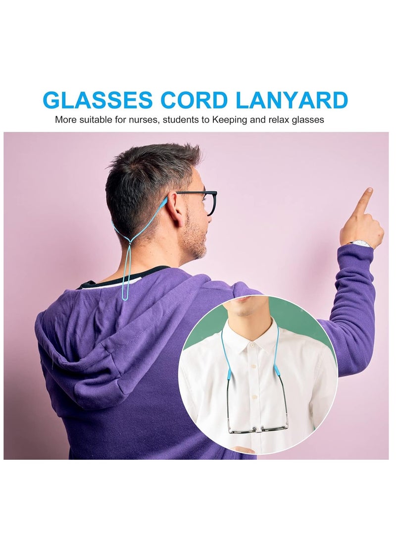 ماركة غير محددة Silicone Glasses Strap Original Glasses Holder Strap Adjustable Eye Glasses String Strap Sports Glasses Band Sun Glasses Cord Lanyard 5 Pack  - Image 2