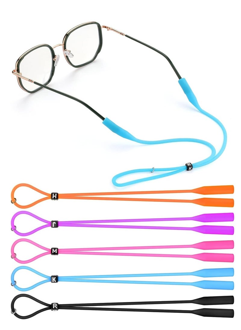 ماركة غير محددة Silicone Glasses Strap Original Glasses Holder Strap Adjustable Eye Glasses String Strap Sports Glasses Band Sun Glasses Cord Lanyard 5 Pack  - Image 1