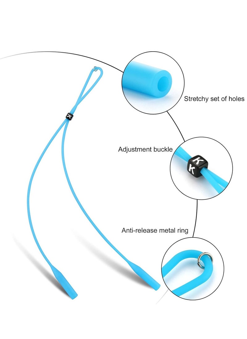 ماركة غير محددة Silicone Glasses Strap Original Glasses Holder Strap Adjustable Eye Glasses String Strap Sports Glasses Band Sun Glasses Cord Lanyard 5 Pack  - Image 4
