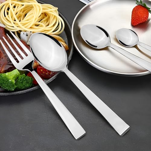Parage 24 Pieces Premium Stainless Steel Cutlery Set for Home & Kitchen (Contains: 6 Table Spoons, 6 Forks, 6 Tea Spoons, 6 Dinner Spoons), Luxury Dining Tableware Gift for House Warming, Silver - Image 2