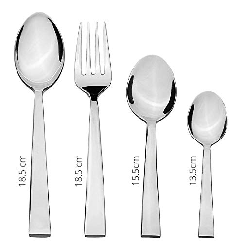 Parage 24 Pieces Premium Stainless Steel Cutlery Set for Home & Kitchen (Contains: 6 Table Spoons, 6 Forks, 6 Tea Spoons, 6 Dinner Spoons), Luxury Dining Tableware Gift for House Warming, Silver - Image 3