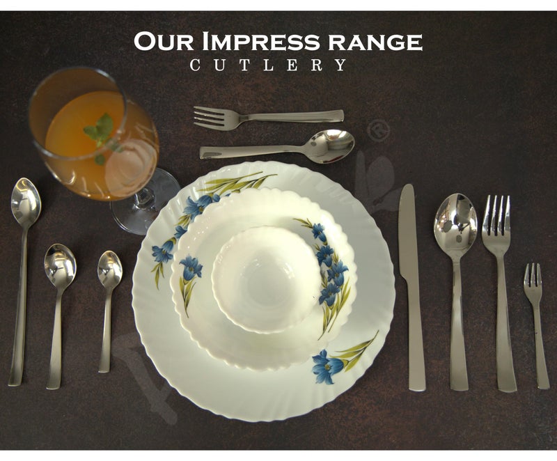 Parage 24 Pieces Premium Stainless Steel Cutlery Set for Home & Kitchen (Contains: 6 Table Spoons, 6 Forks, 6 Tea Spoons, 6 Dinner Spoons), Luxury Dining Tableware Gift for House Warming, Silver - Image 5