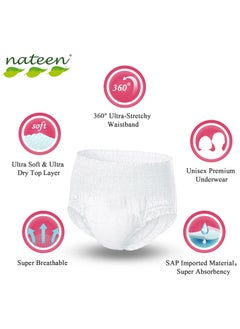nateen Flexi Plus Adult Diapers Pants,Incontinence Pull Up,Large,Waist Size 110-170cm,80 Count,Superior Comfort,Excellent Combination of Protection  - Image 4