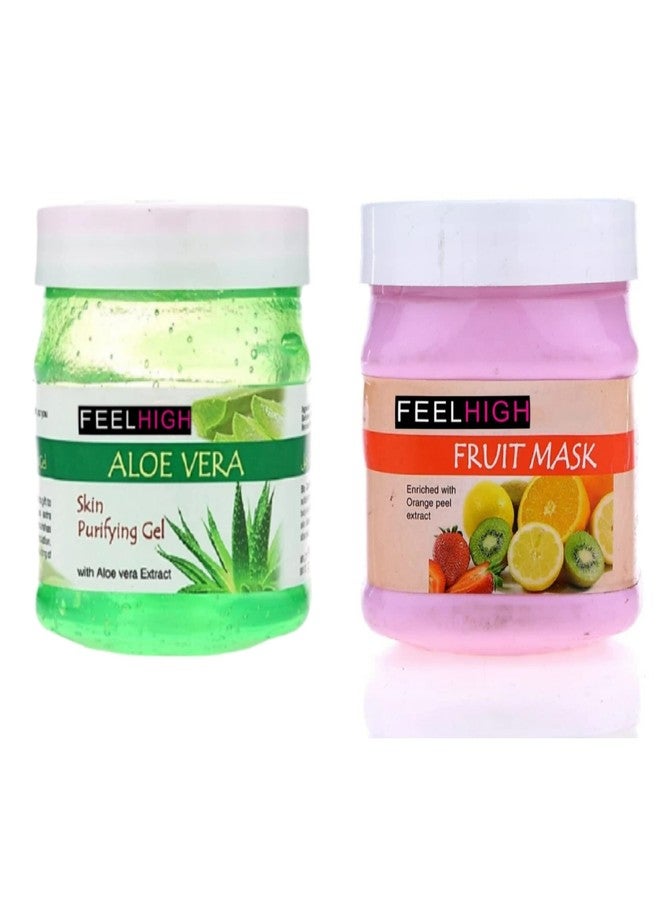 Feelhigh Face & Body Aloe Vera Gel 500ml And Face Mask500ml -Skin Care Products (AloeveraGelAndFruitmask) - Image 1