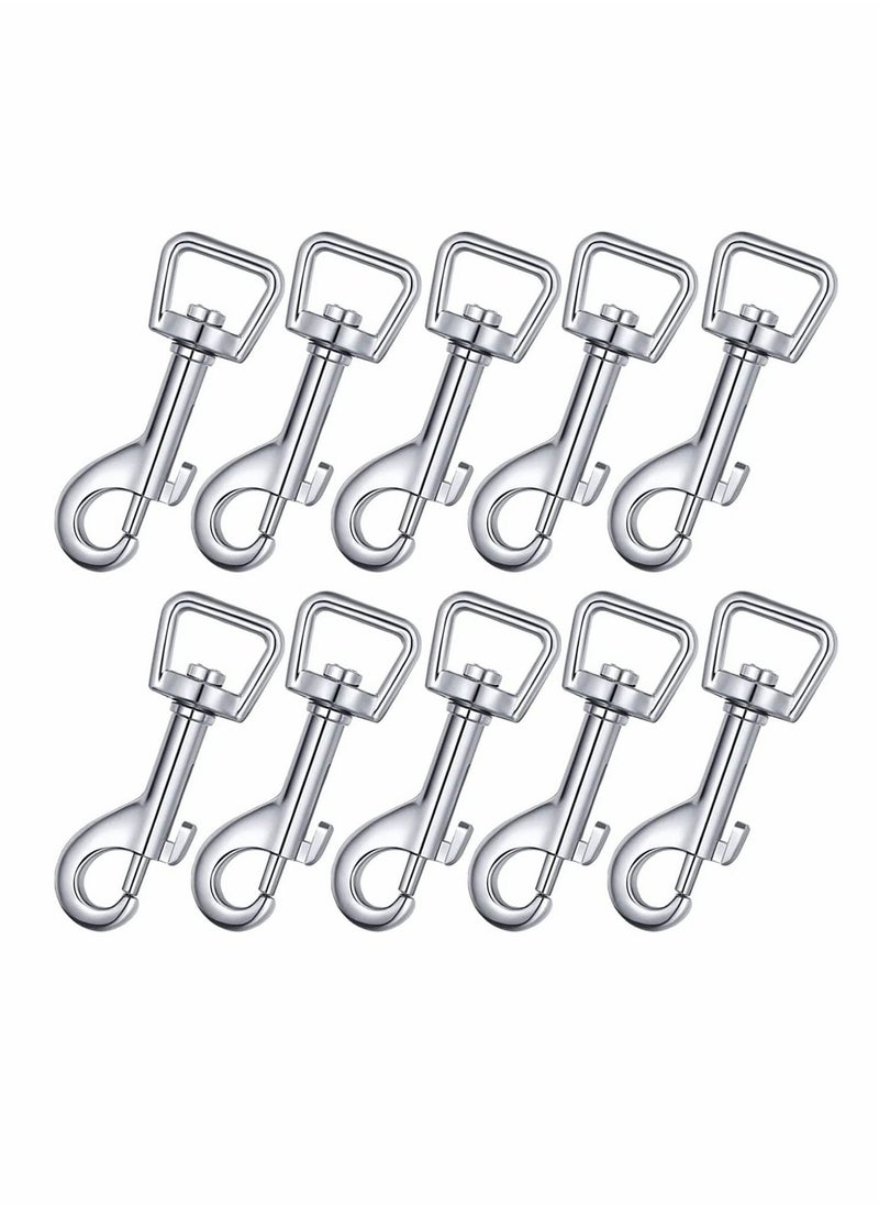 10 Pcs Dog Leash With Hook Buckle 360° Swivel Snap Hooks Square Eye Swivel Bolt Snap Heavy Duty Trigger Hooks Clips Stainless Steel Clips Clasp Suitable for connecting pet collars and keychains