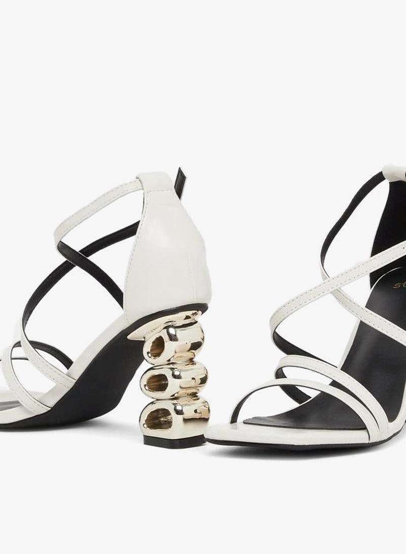 Styli Plain Strappy Tiered Block Heel Sandals - Image 3