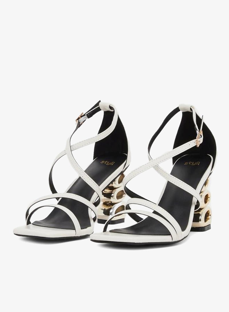 Styli Plain Strappy Tiered Block Heel Sandals - Image 2