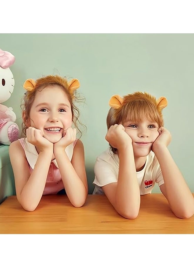 هالامودو 6 قطع من مجموعة زي الأسد للأطفال والكبار - أسد أذنين الشعر، الذيل، الأنف، Bowtie وقفازات لعيد الهالوين، حفلات كوسبلاي، أداء المسرح - مجموعة الملحقات اللباس الحيوانية - Image 5