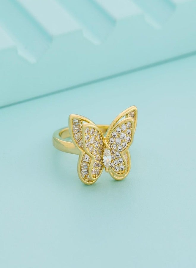 KUSHAL'S Fashion Jewellery White Gold Polished Copper Trendy Zircon Finger ring, Best for Casual Wear & Special Occasion - 455267 - Image 2