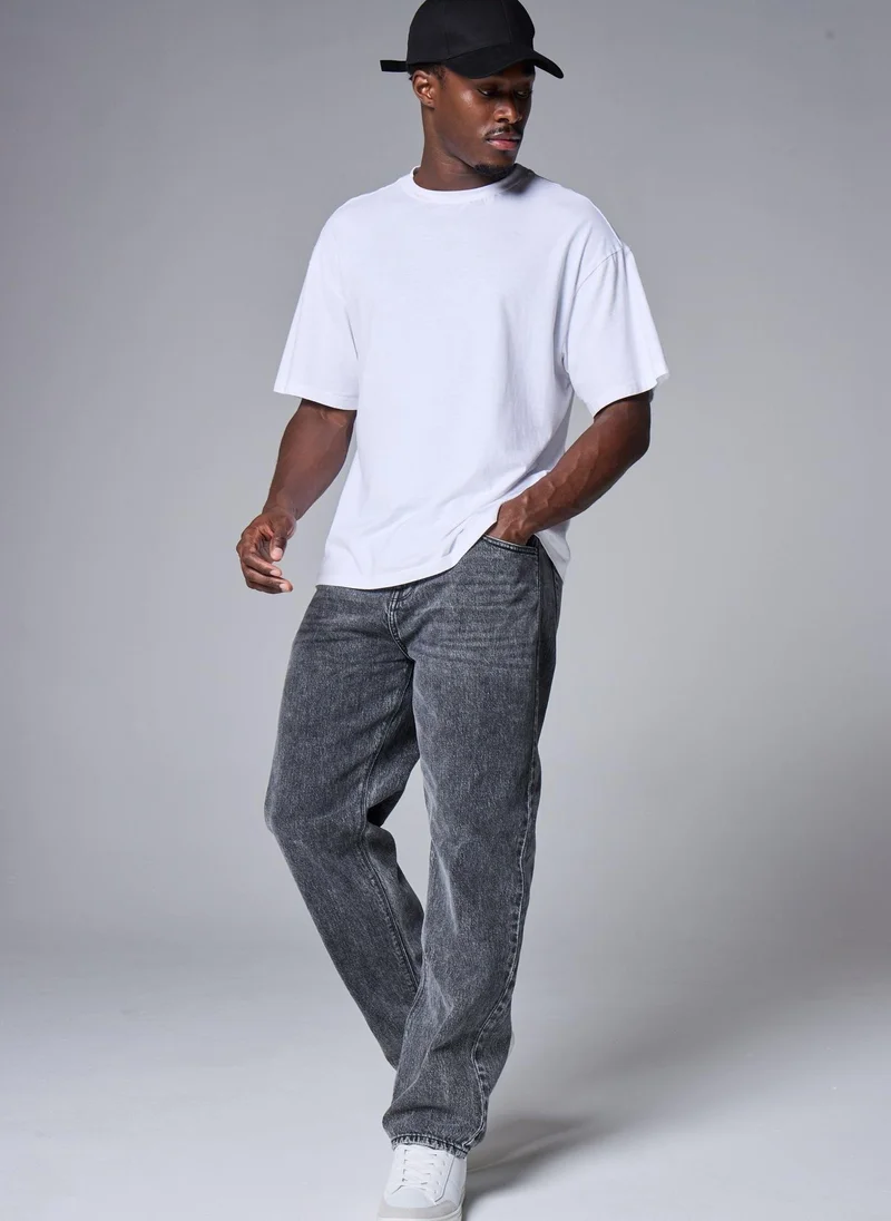 Matalan Grey Wash Relaxed Fit Jeans