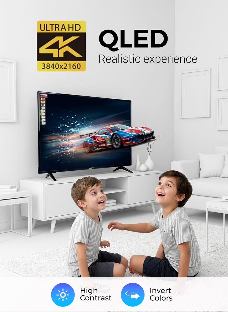 جيباس تلفزيون ذكي عالي الدقة LED بدون حواف مقاس 50 بوصة مع جهاز تحكم عن بعد، ومنافذ HDMI وUSB، ومقبس سماعة رأس، ومدخل صوت للكمبيوتر الشخصي، وWi-Fi، ونظام تشغيل Android 9.0 مع E-Share، ويوتيوب، ونتفليكس - Image 4