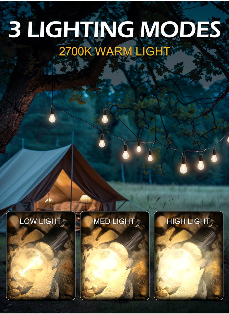CMGTYYD - Rechargeable Camping Light, 4 Packs Hanging Tent Light Bulb with Hook, 3 Lighting Modes Tent Lamp, Camping Essentials, USB Cable Included for Camping, Hiking, Backpacking, Emergency Outage - Image 1