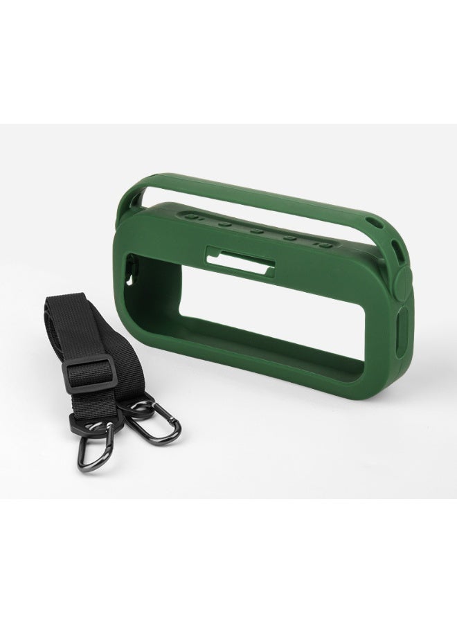 غطاء سيليكون لحافظة مكبر الصوت، متوافق مع حافظة Bose SoundLink Flex الجديدة، جلد ناعم مقاوم للماء، حافظة حمل سفر لمكبرات الصوت بلوتوث البديلة مع خطاف سلسلة مفاتيح (أخضر)  - Image 1