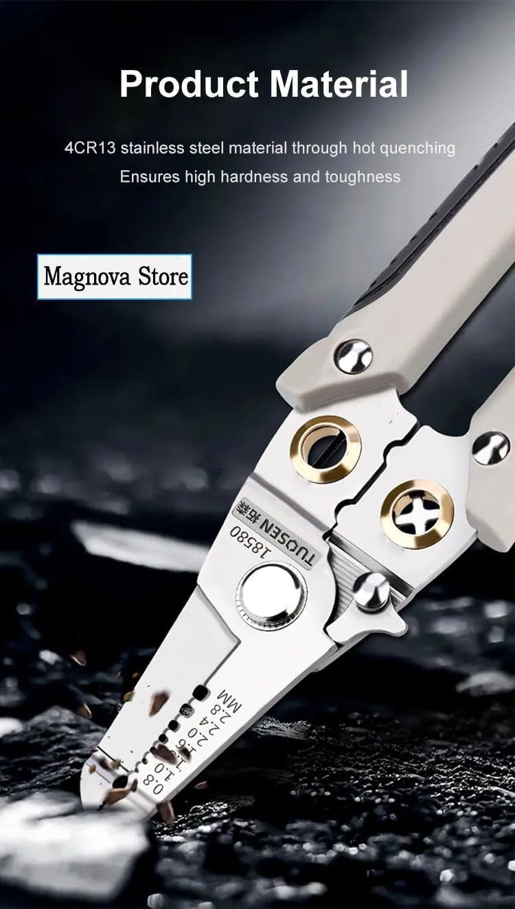 ZIPRON Special Wire Stripper for Electrician Decrustation Pliers Multifunctional wire stripper and cutter wire cutter tool wire cutter stripper wire cutter plier WIRE STRIPPER - Image 3