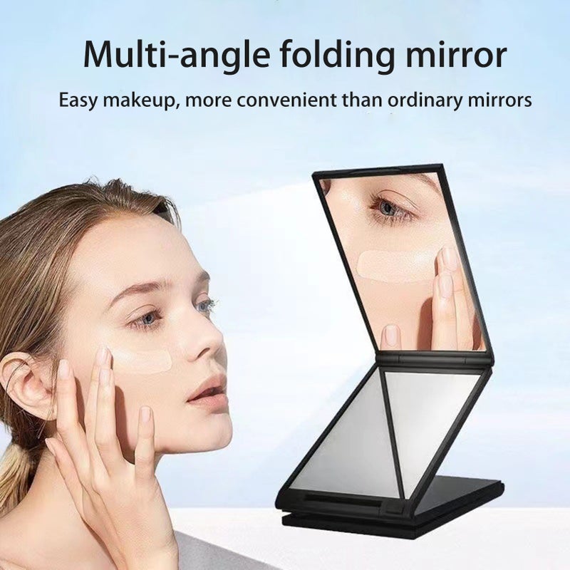 Multi-Angle Folding Self Haircutting Mirror Head Back View Available Foldable Makeup Mirror 4-Way Braiding Barber 360 Degrees Portable Handheld Mirror - Image 5