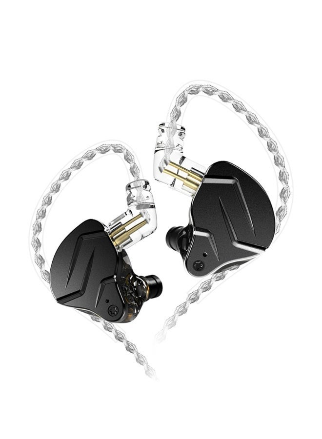 كي زد سماعات رأس يينيو من كيه زد اس ان برو اكس مع محرك مزدوج ديناميكي هايبرد متوازن لسماعات الرأس 1DD 1BA ستيريو بصوت عريض عميق مريحة لون اسود بدون الميكروفون سلكي - Image 1