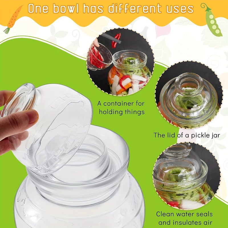 Thickened Glass Pickle Jar 1.5L with Water-Seal Lid for Kimchi - Image 2